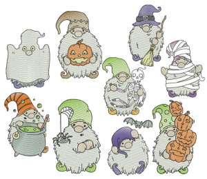 Stickdatei - Halloween Gnome 5 Kürbis